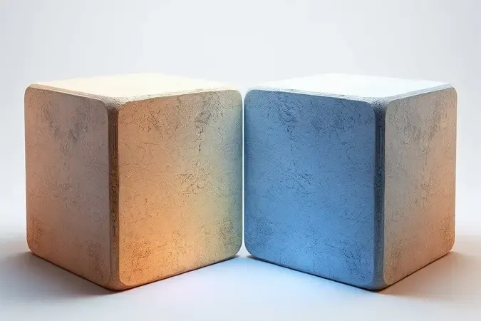 Comparação conceitual 3D entre concreto com e sem aditivos químicos mostrando diferença na trabalhabilidade