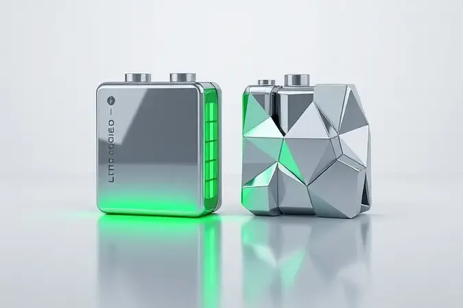 Conceito 3D comparando tecnologias de bateria para ferramentas elétricas com foco em durabilidade