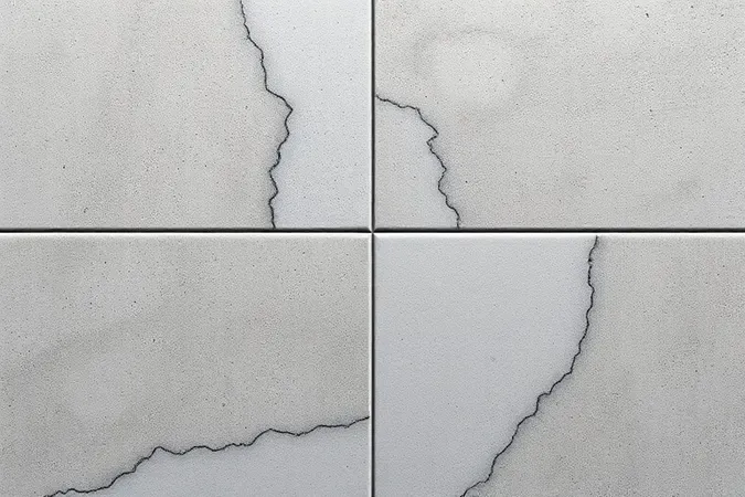 Render 3D conceitual de rejunte cimentício com textura fosca aplicado entre peças de porcelanato